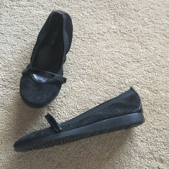 Cole Haan black suede ballet flats 6B - Picture 1 of 6